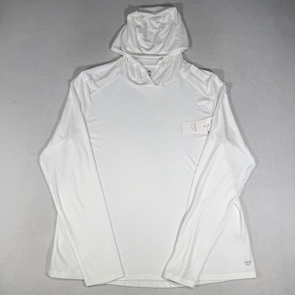 Free Fly Apparel Tops - NWT Free Fly Bamboo Shade Hoodie II Lightweight Pullover Womens XL White